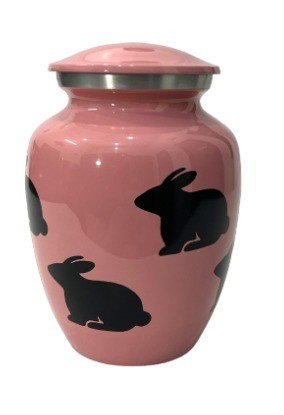 Pink Metal Rabbit Pet Cremation Urn